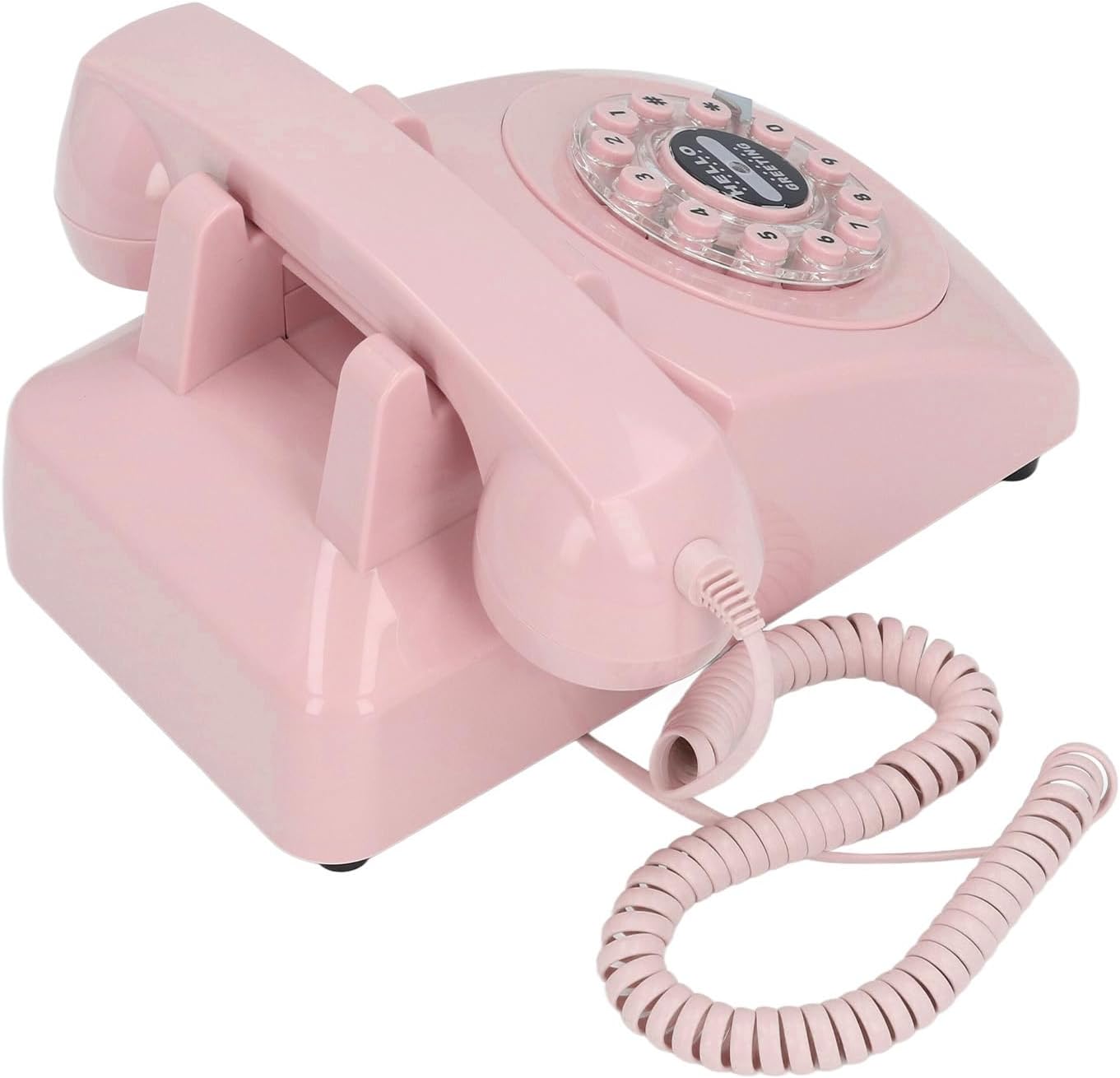 Audio Guestbook Phone, Retro Design Wedding Guest Book for Audio Recording, Voice Guestbook with 120 Hours 8G Capacity, for Special Events Like Parties Birthdays Weddings (Pink)