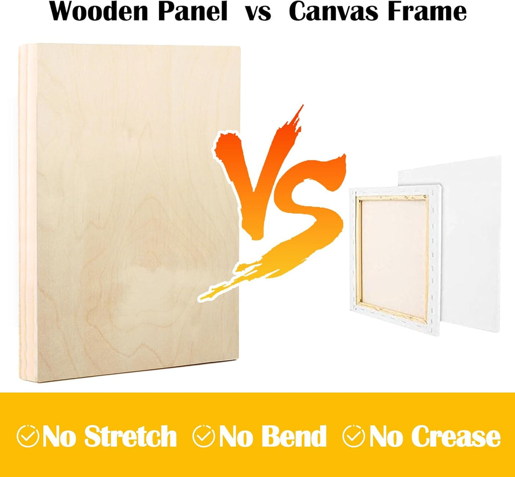 Falling in Art 2 Pack Unfinished Wooden Canvas Panels, 36x48 Gallery Birch Wood Panels Kit, 1 1/2' Deep Art Cradle Boards for Acrylic Painting, Pouring and Burning
