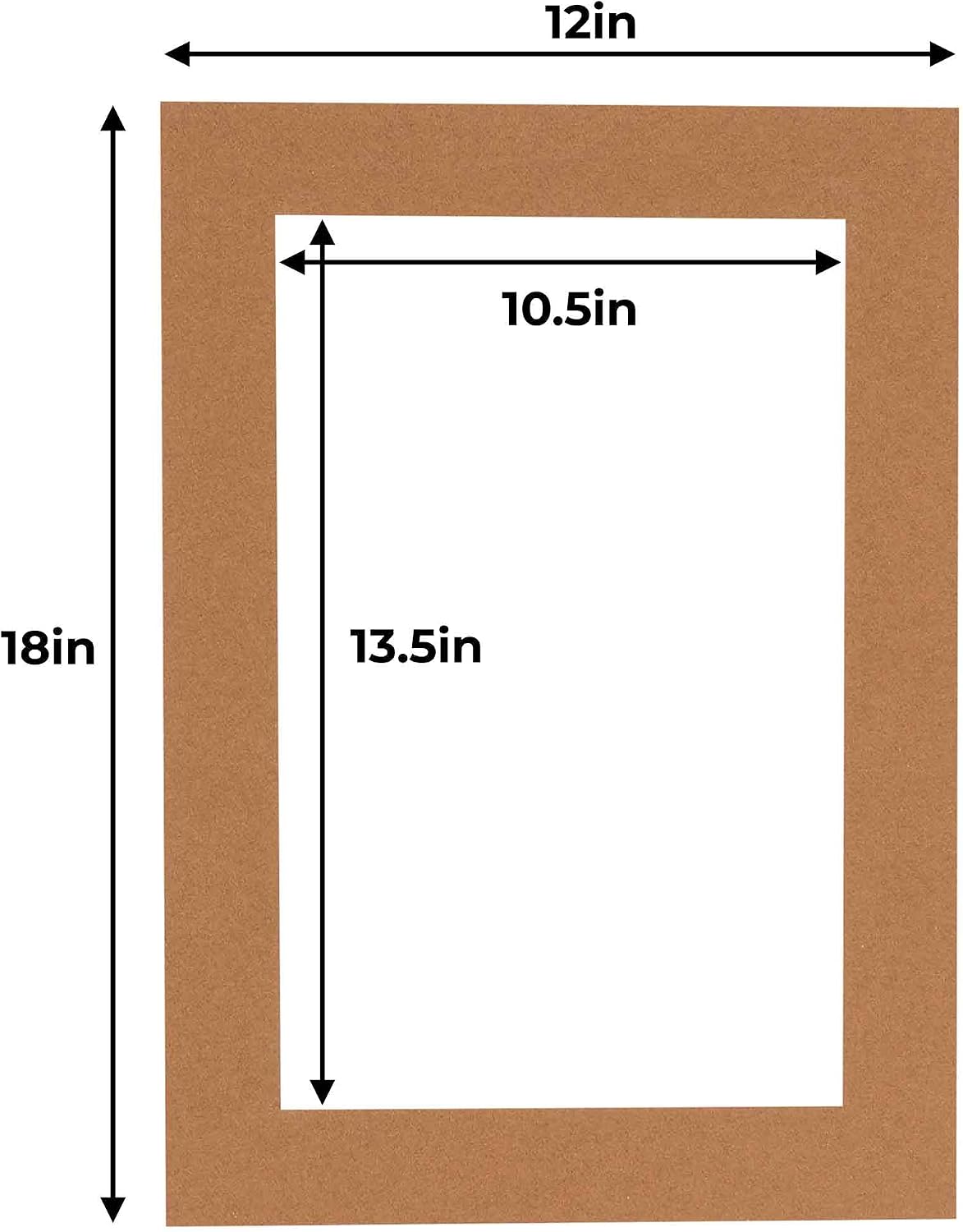 11x14 Mat for 12x18 Frame - Precut Mat Board Acid-Free Brown 11x14 Photo Matte Made to Fit a 12x18 Picture Frame, Premium Matboard for Family Photos, Show Kits, Art, Picture Framing, Pack of 25 Mats