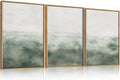 BICERE Large Abstract Grey Green Framed Canvas Wall Art,Watercolor Neutral White Wall Decor,Modern Pastel Wall Painting,Illustrations Artwork for Living Room,Bedroom,Dining Room,Office- 24'x36'x3