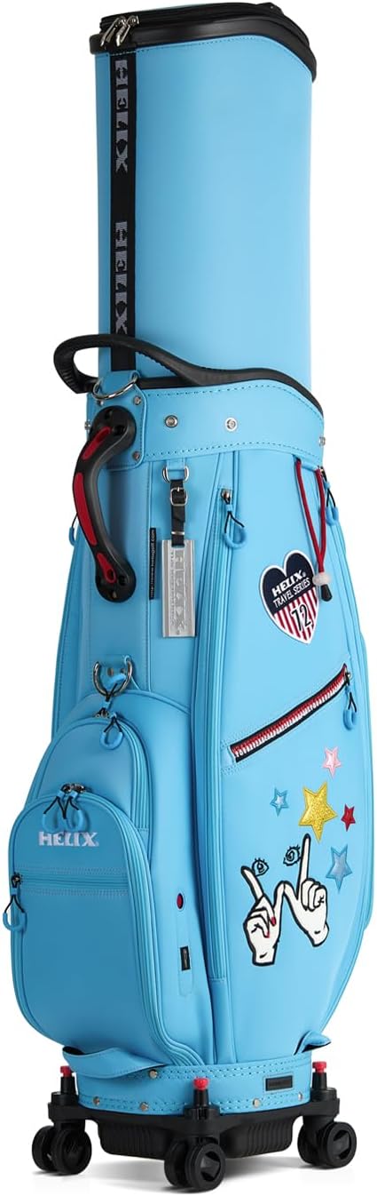 HELIX Women's Golf Bag with Wheels, Retractable Golf Cart Bag for Ladies, Easy to Carry and Travel