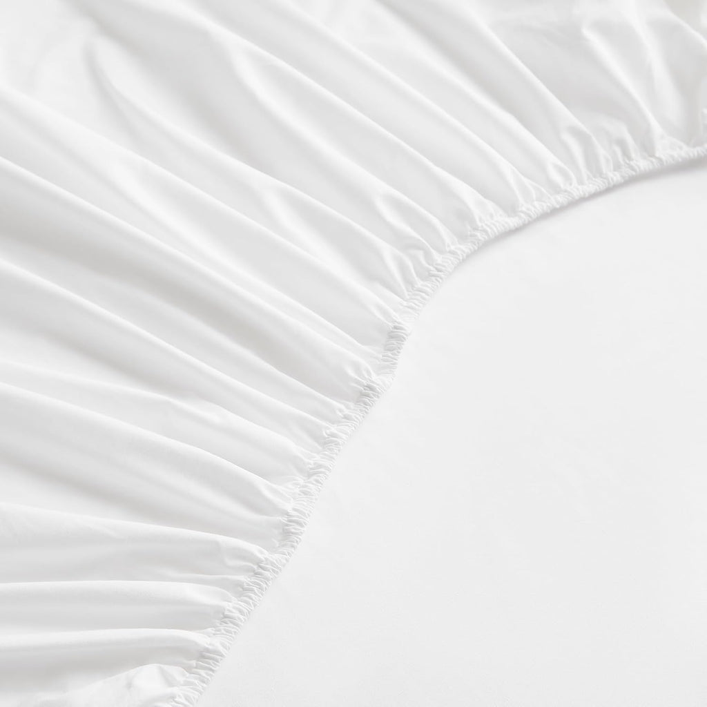 Lush Decor Coastal Chic Scalloped Edge Cotton Sheet Set 4 Piece Set Queen White - White Sheets - Scallop Trim - Bed Sheets - Coastal Decor