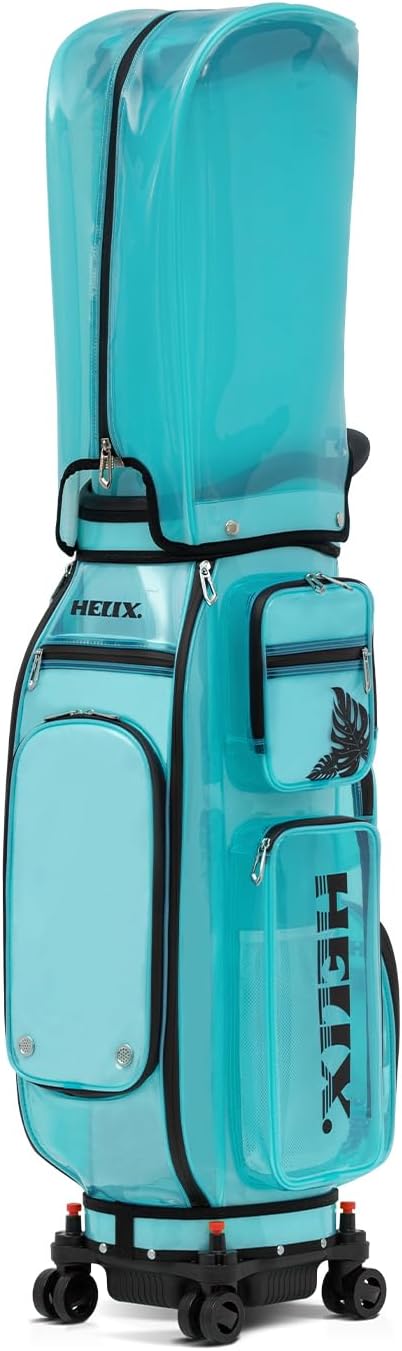 HELIX-Golf Golf Cart Bag, Easy to Carry, Retractable Golf Club Cart Bag with Locking Wheels Chassis and Latest Integrated Handgrip.