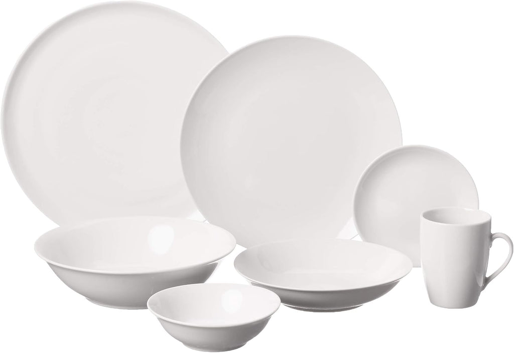 10 Strawberry Street 52 Pc Coupe Dinnerware Set, Service for 8, White,SM-5200-CP-W