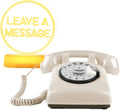 Premium Audio Guest Book Telephone with Free LED Wedding Sign | Vintage and Retro Style Audio Guestbook | Rotary Phone with Audio Record Voice Messages (White)