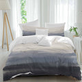 Natural Landscape Duvet Cover Set Queen Size 4 Pieces Pastoral Mountain Country Cloud Field Gradient Color Bedding Set with Zipper Closure, 1 Comforter Cover 90x92 Inches 1 Flat Sheet & 2 Pillow Cases