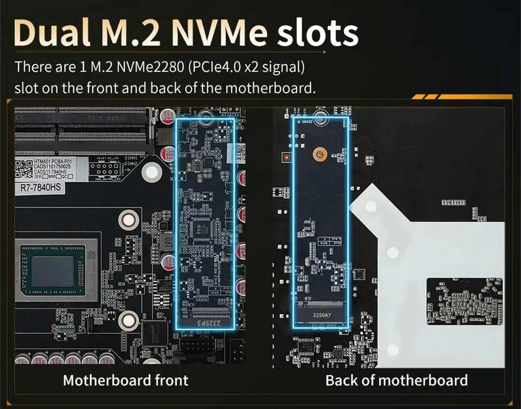 NAS Motherboard AMD Ryzen 7 8845HS, Firewall VPN Router DIY, 4 Port i226-V 2.5GbE LAN, 2xDDR5, 2*M.2 NVMe PCIE X16, 9*SATA3.0, HDMI2.0 DP USB4 Type-C, ITX 17x17CM.+2×SFF8643 to 4 * SATA Data Cable