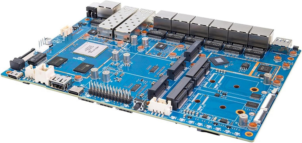 Banana Pi BPI-R4 Pro 8X/4E WiFi 7 Wireless Dual-Band WiFi Router Board OpenWRT, MediaTek MT7988A30K DMIPS SoC - 2X 10GbE SFP&RJ45, 4X 2.5GbE LAN for NAS Smart Home Gateway (Bundle1, 4E)