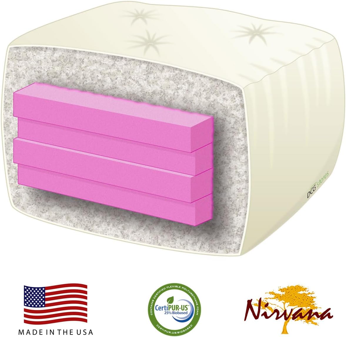 Nirvana Futons Eastridge Futon Set - Full Size, Frame, 8' Mattress, Microfiber Sussex Fudge Cover