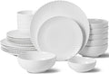 HOMBENE Dinnerware Set, 24 Piece Plates and Bowls, Porcelain Dinner Set for 6, Modern Dish Sofia Collection