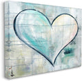 Stupell Industries Graffiti Texture Heart Blue White Painting, Design by Kami Lerner Wall Art, 36 x 48, Canvas