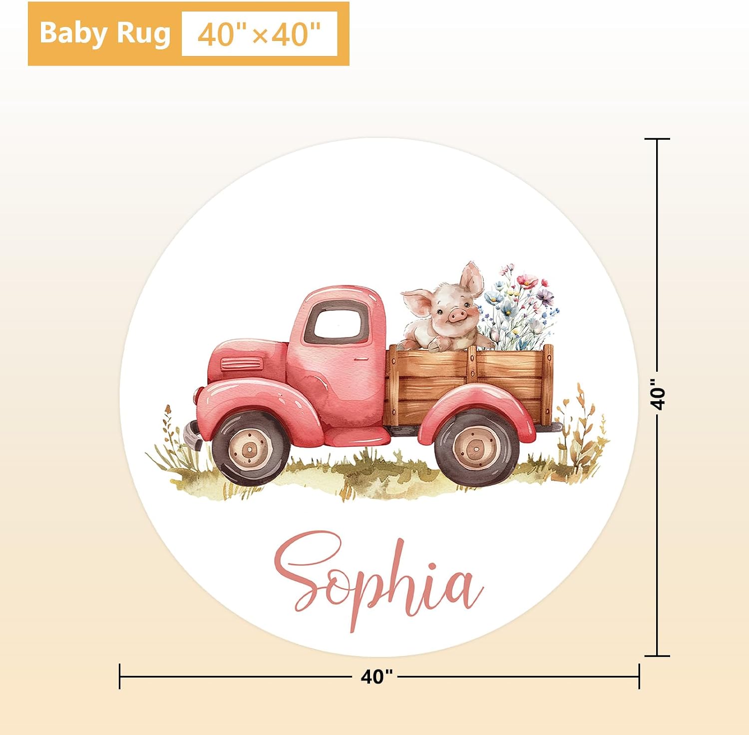 Terwex Custom Baby Crib Bedding Set, 5 Pcs Personalized Name Baby Crib Sets for Infant Toddler, Farm Animals Nursery Bedding Set for Boy Girl, Double Layer Flannel Baby Bedding Sets Customized Gifts