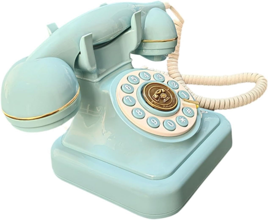 Audio Guest Book Wedding Phone, Vintage Design Telephone Recorder Record Messages Decorative Desk Phone for Party, Birthdays(Green)