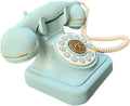 Audio Guest Book Wedding Phone, Vintage Design Telephone Recorder Record Messages Decorative Desk Phone for Party, Birthdays(Green)