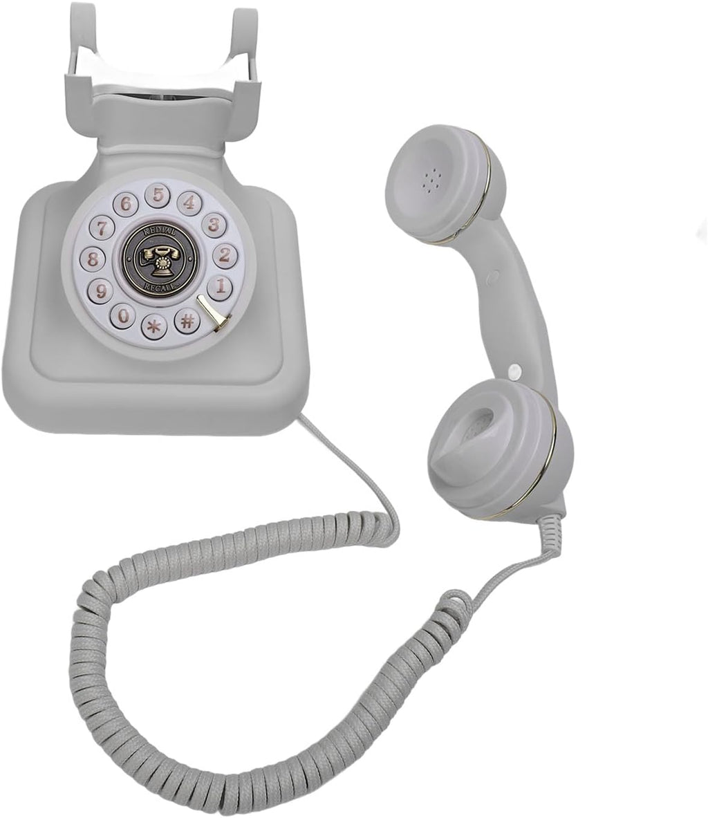 Asixxsix Audio Guest Book Wedding Phone, Classic Retro 8GB Record Customized Audio Messages with Guest Book for Weddings Parties Funerals, Audio Messages Telephone Record (White)