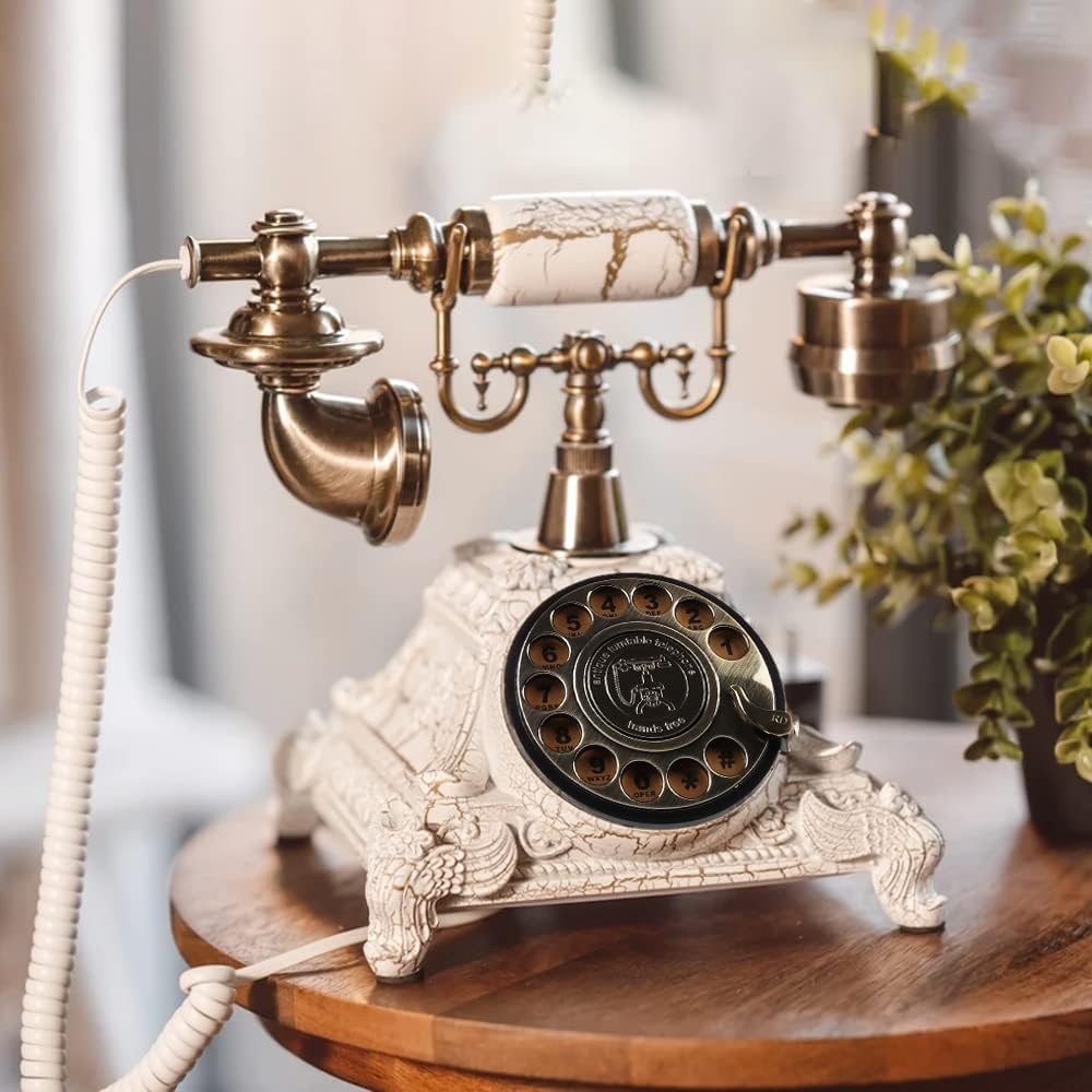 cojodopo Wedding Audio Guest Book Telephone, Classic Retro Craftsmanship Wedding Guestbook for Confessional Wedding Birthday Party (White)