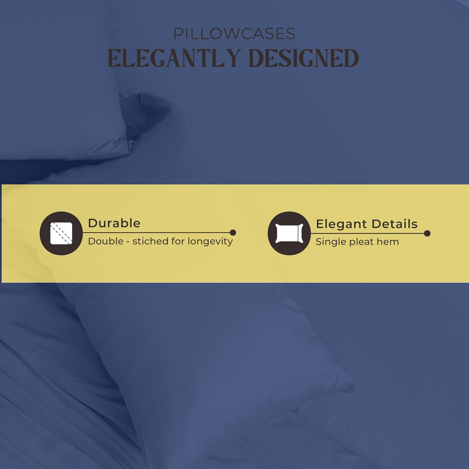Mayfair Linen 100% Pure Egyptian Cotton Sheet King Size - Luxury 1000 Series Grandiose Collection King Size Sheets Set (4 PC, Deep Blue), 16' Deep Pocket Sateen Weave Soft Cooling Hotel Bed Sheets Set