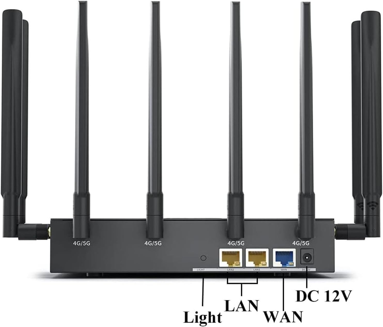 PUSOKEI Dual Band WiFi 6 CPE Router, 5G NR NSA SA CPE Router with Nano SIM Card Slot & WAN/LAN Port, MU MIMO & OFDMA, 4.67Gbps, 5G Cellular with 8 5dBi Antennas (Black)
