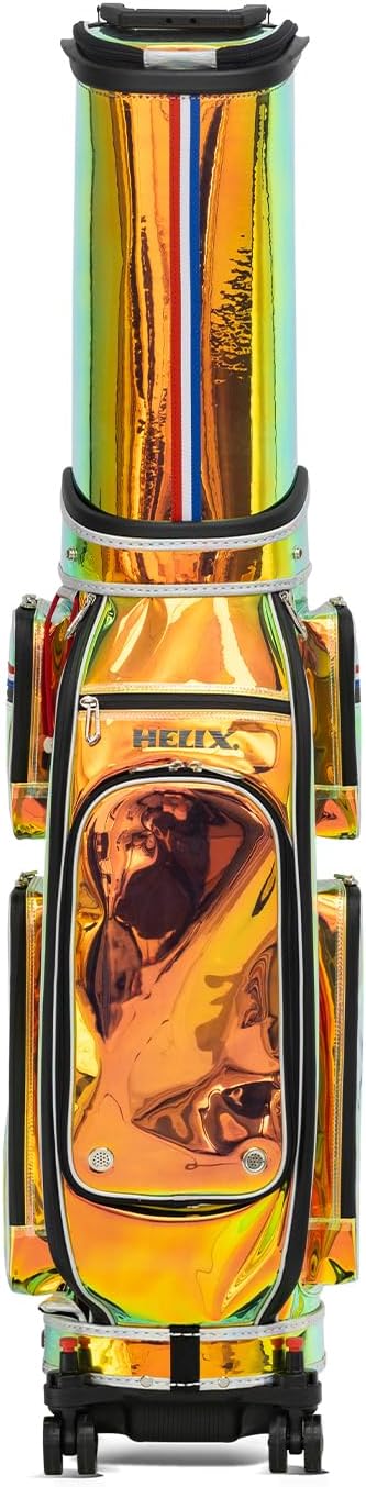 HELIX-Golf Golf Cart Bag, Easy to Carry, Retractable Golf Club Cart Bag with Locking Wheels Chassis and Latest Integrated Handgrip.