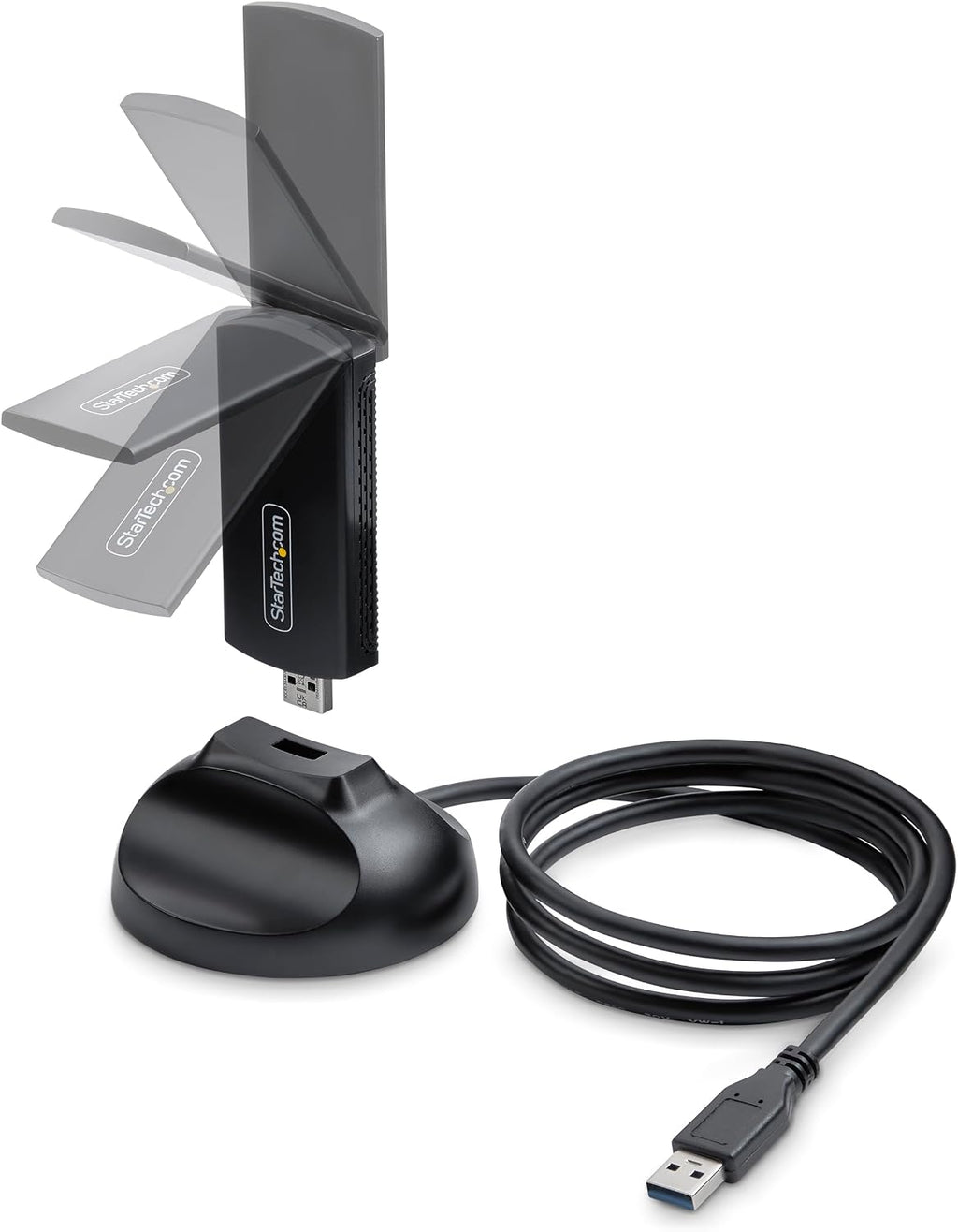 StarTech.com Wi-Fi 6E USB Adapter/Dongle, for Desktop/Laptop PC, Wireless NIC w/Foldable Antenna, WiFi 2.4/5/6GHz Network