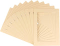Poster Palooza Pack of 25 Acid Free 12x16 Mats Bevel Cut for 11x14 Photos - Beige Precut Matboards with Backing Boards and Clear Photo Mat Bags for Pictures, Photos, Framing - 4-ply Thickness