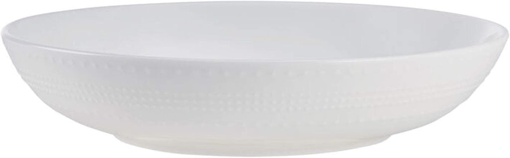 Mikasa Annabel Bone China Dinnerware Set, 40-Piece Service for 8, White Hobnail Detail, Dinner Plates, Salad Plates, Bowls and Mugs, Dishwasher and Microwave Safe