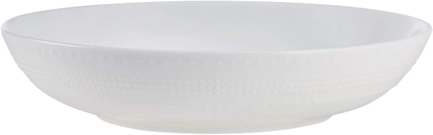 Mikasa Annabel Bone China Dinnerware Set, 40-Piece Service for 8, White Hobnail Detail, Dinner Plates, Salad Plates, Bowls and Mugs, Dishwasher and Microwave Safe