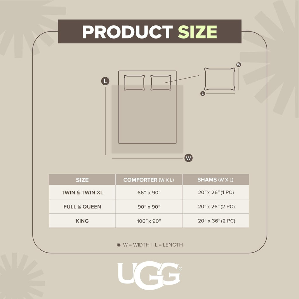 UGG Textured King Comforter Set - 3 Piece Striped Reversible Queen Bedding Set with Pillow Shams, Stylish Soft & Luxurious Pink Bed Set for Home & Bedroom (King)