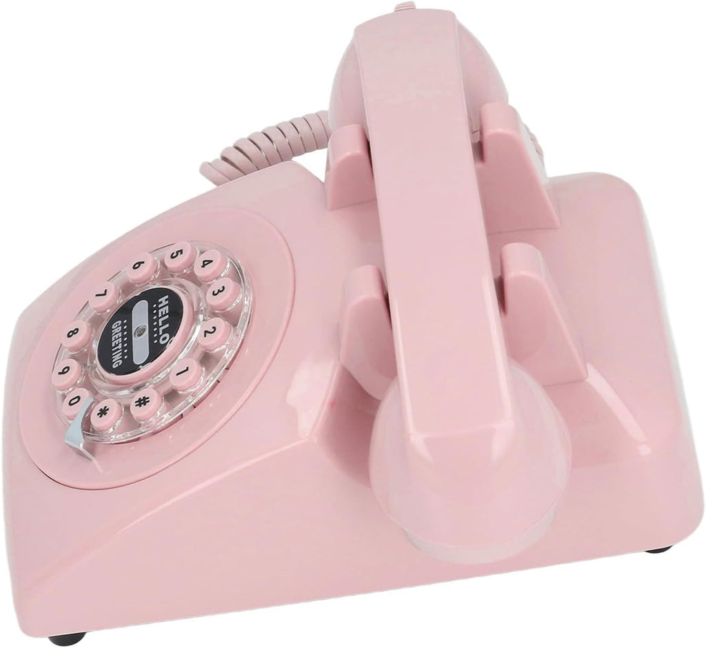 Audio Guestbook Phone, Retro Design Wedding Guest Book for Audio Recording, Voice Guestbook with 120 Hours 8G Capacity, for Special Events Like Parties Birthdays Weddings (Pink)
