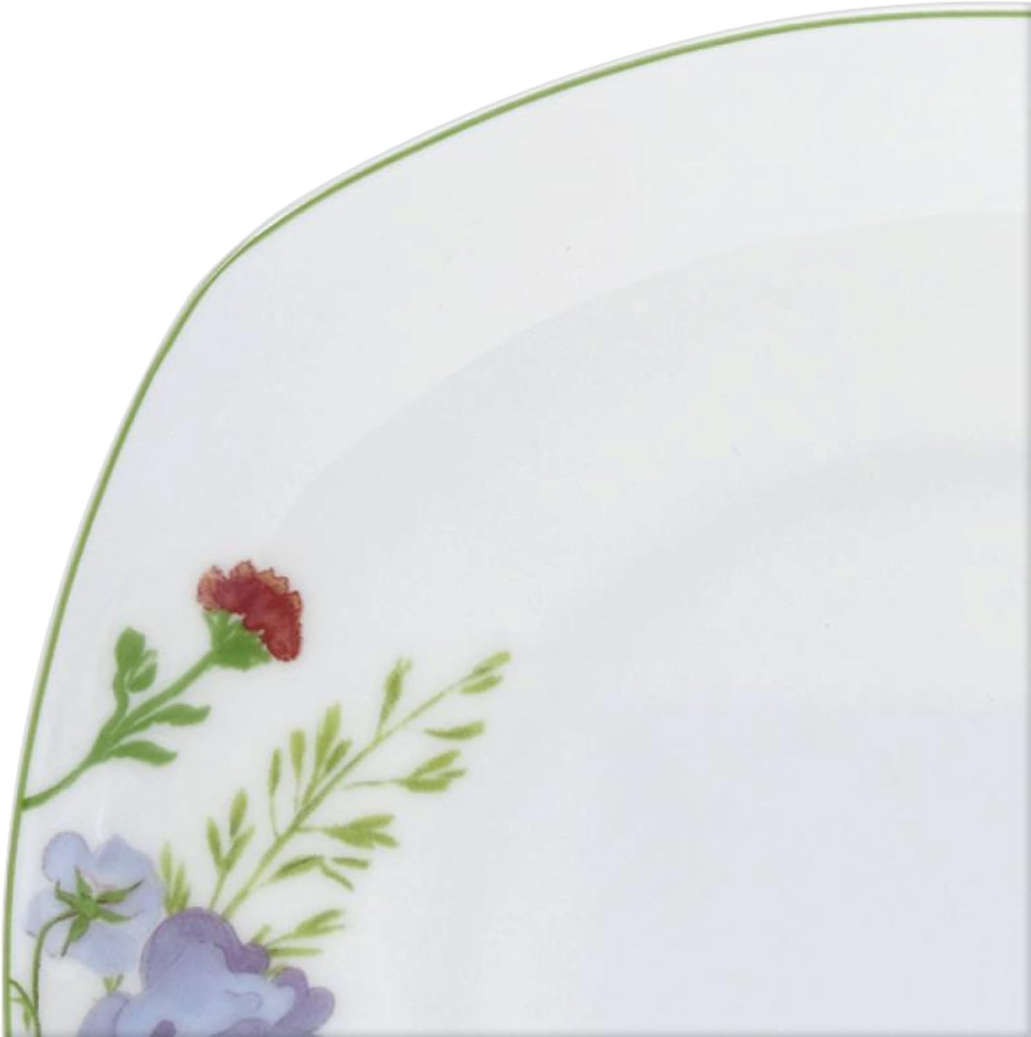 Mikasa Wildflower Garden Dinnerware Set, 16-Piece Bone China Dishes Service for 4, Square Plates and Bowls Set with Mugs, Floral Design, Dishwasher and Microwave Safe