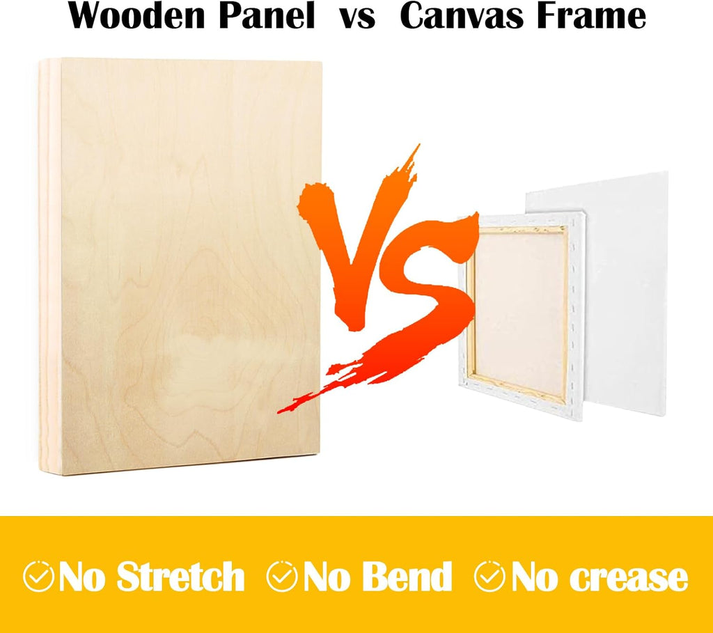 Falling in Art 2 Pack Unfinished Wooden Canvas Panels, 30x40 Gallery Birch Wood Panels Kit, 1 1/2' Deep Art Cradle Boards for Acrylic Painting, Pouring and Burning