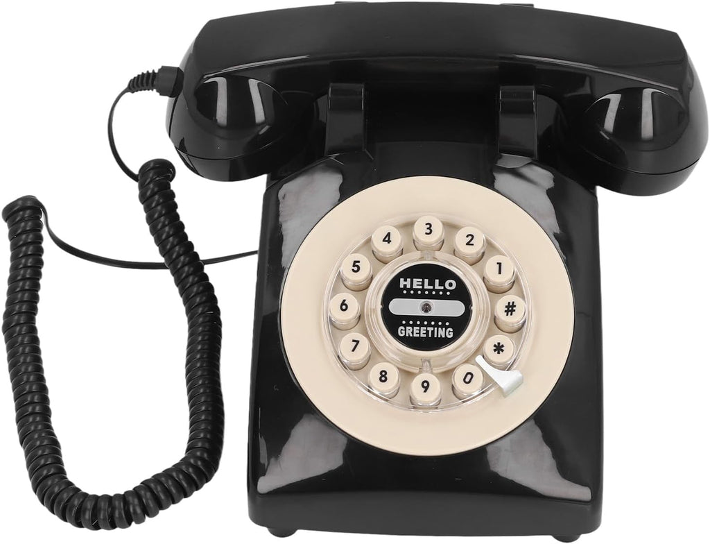 Audio Guestbook Phone, Retro Design Wedding Guest Book for Audio Recording, Voice Guestbook with 120 Hours 8G Capacity, for Special Events Like Parties Birthdays Weddings (Black)