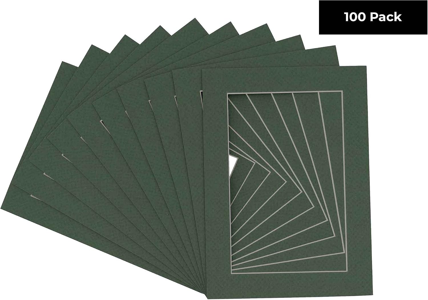 8.5x11 Mat for 11x14 Frame - Precut Mat Board Acid-Free Show Kit with Backing Board, and Clear Bags Hunter Green 8.5x11 Photo Matte For a 11x14 Picture Frame Matboard for Framing, Pack of 100 Mats