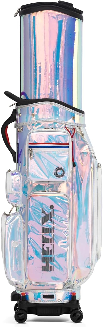 HELIX-Golf Golf Cart Bag, Easy to Carry, Retractable Golf Club Cart Bag with Locking Wheels Chassis and Latest Integrated Handgrip.