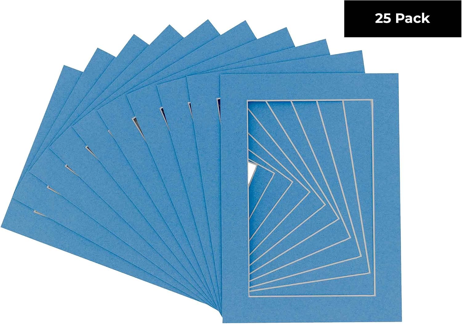 11x14 Mat for 12x18 Frame - Precut Mat Board Acid-Free Show Kit with Backing Board, and Clear Bags Bay Blue 11x14 Photo Matte Made to Fit a 12x18 Picture Frame Matboard for Framing, Pack of 25 Mats