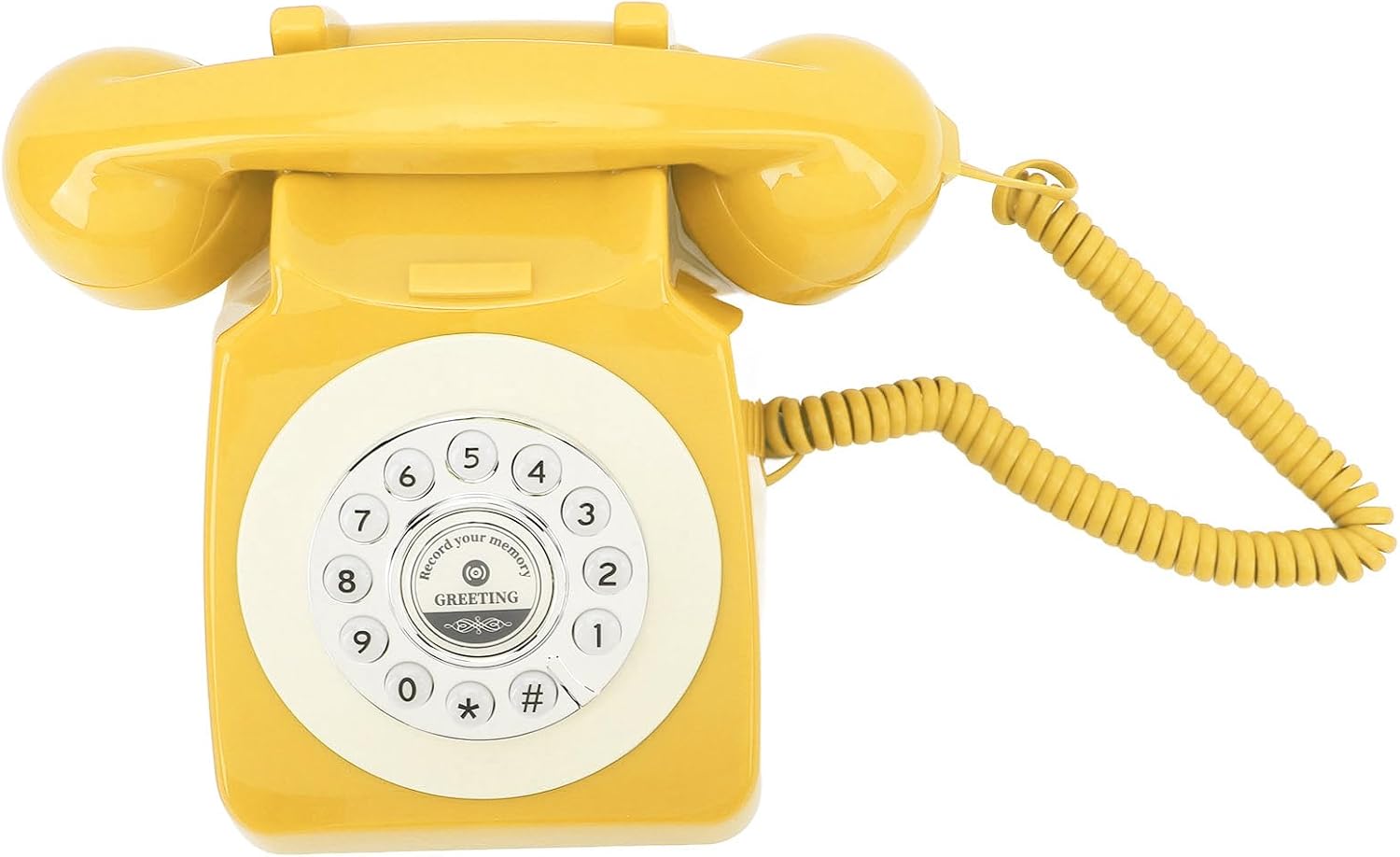 Audio Guest Book Wedding Phone, Clear Sound Convenient Use Audio Message Recording Telephone, Retro Phone Audio GuestBook for Wedding Event Birthday Party (Yellow Duck