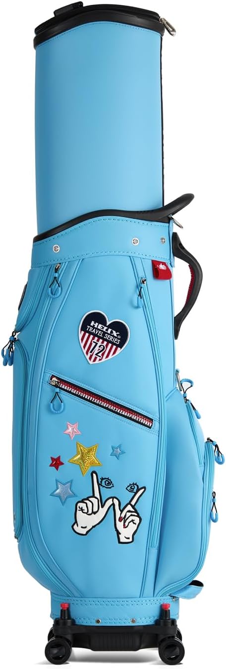 HELIX Women's Golf Bag with Wheels, Retractable Golf Cart Bag for Ladies, Easy to Carry and Travel
