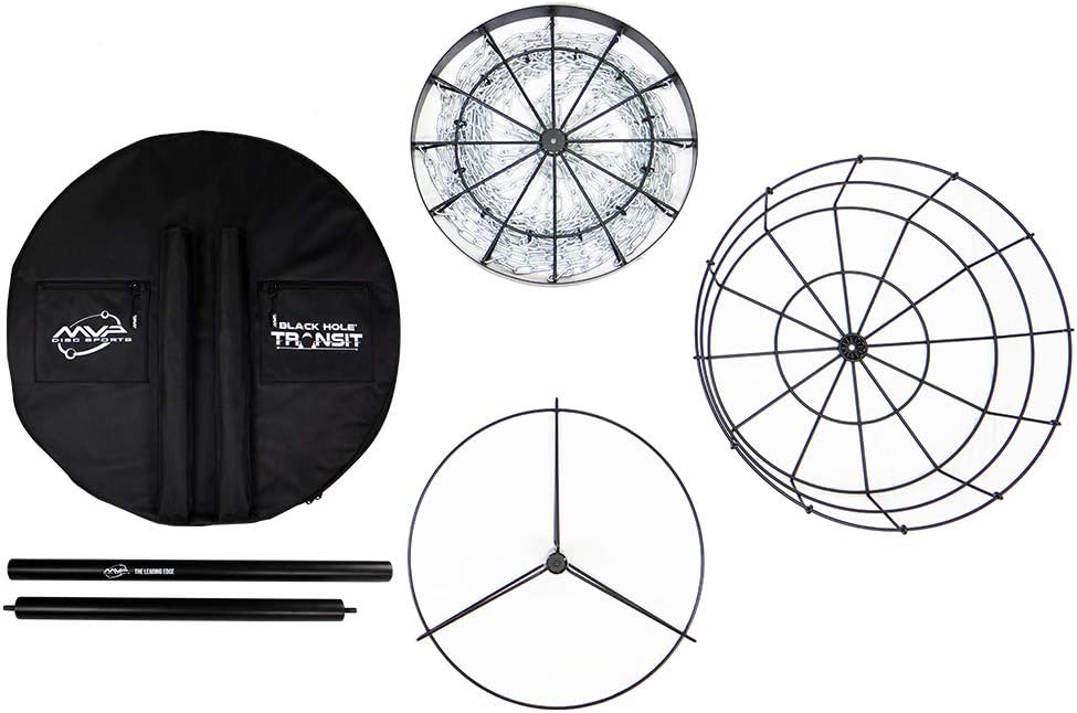 MVP Disc Sports Black Hole Pro 24-Chain Portable Disc Golf Basket with Transit Bag
