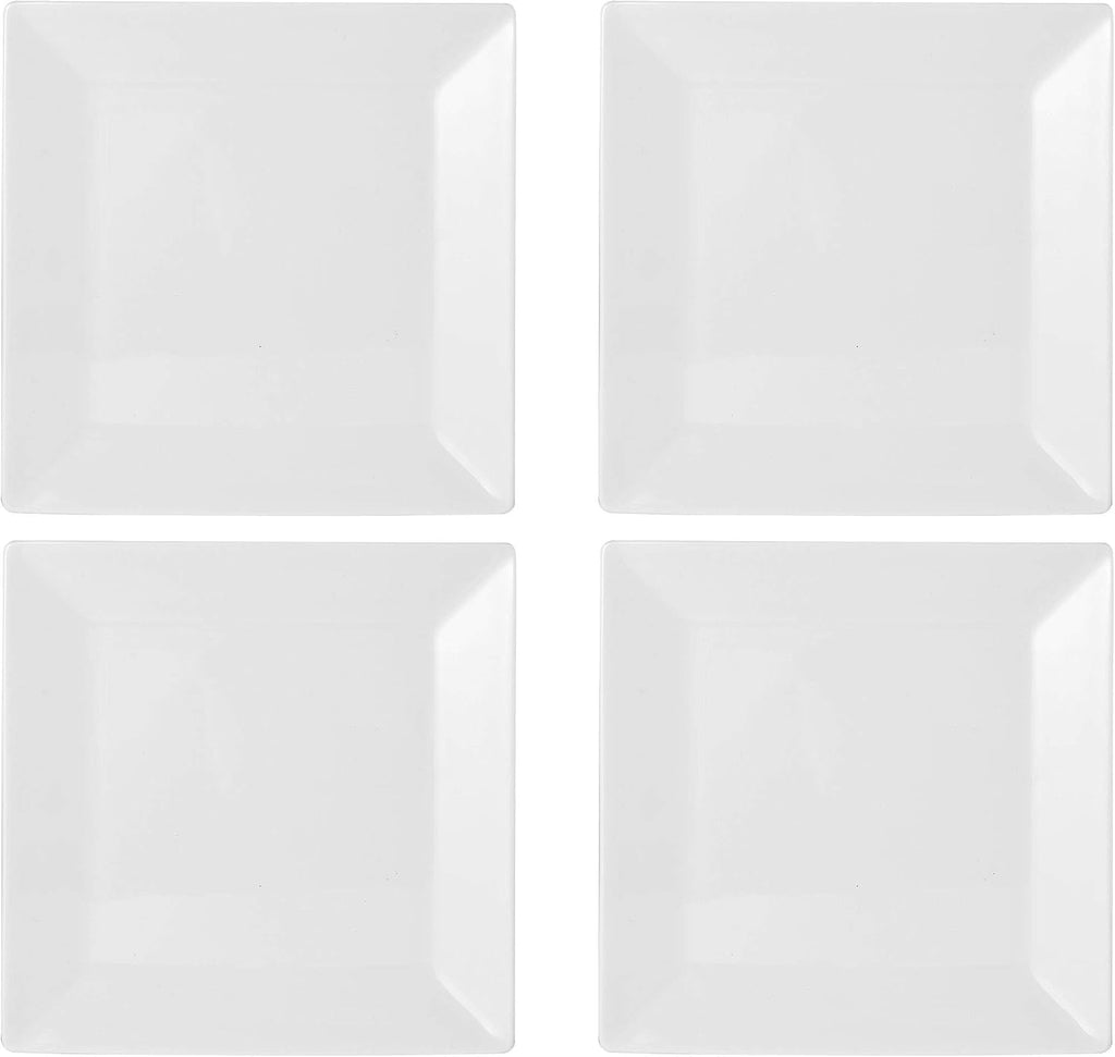 Mikasa Square Delray 16-Piece Bone China Dinnerware Set, Service for 4, White