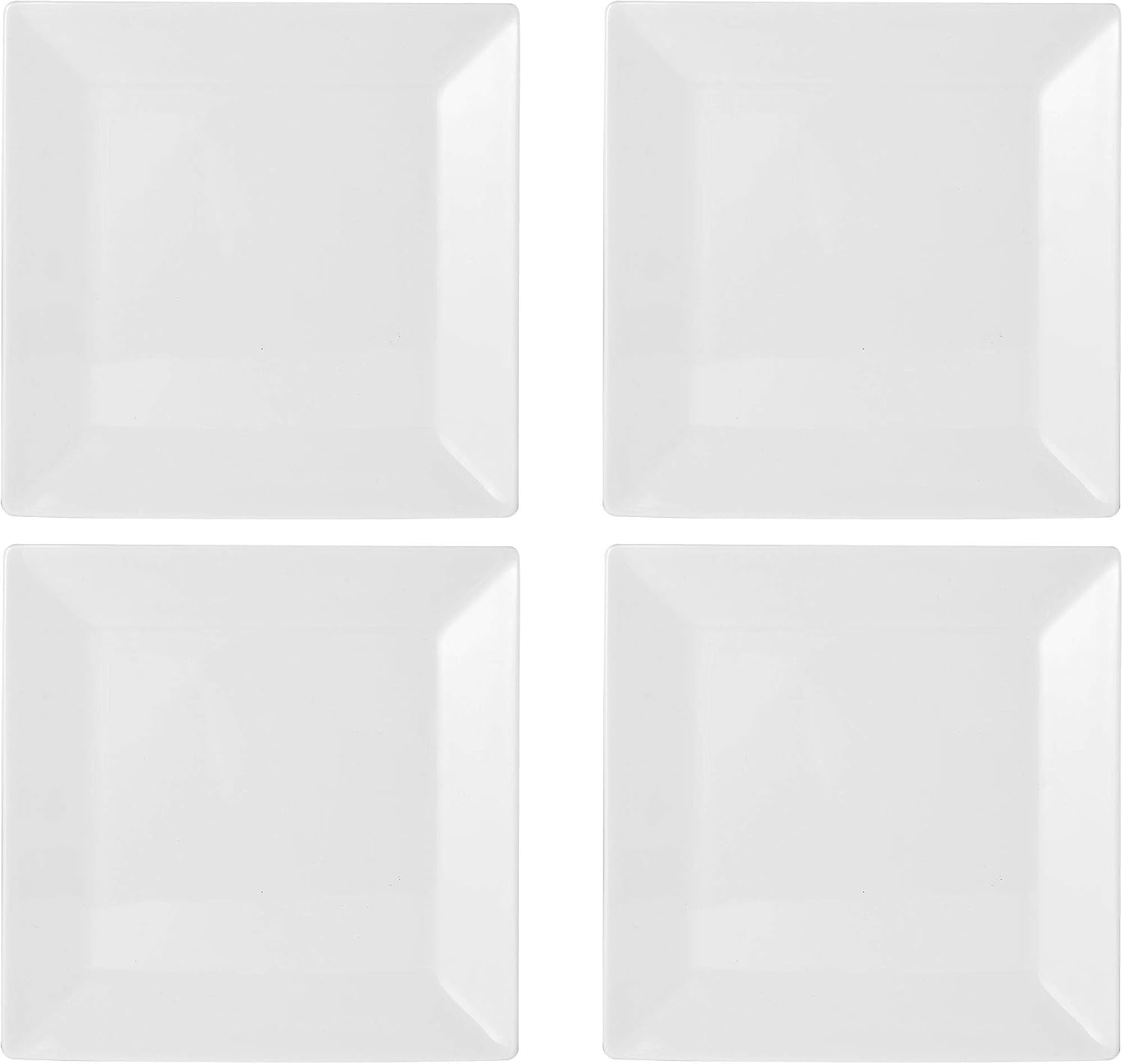 Mikasa Square Delray 16-Piece Bone China Dinnerware Set, Service for 4, White