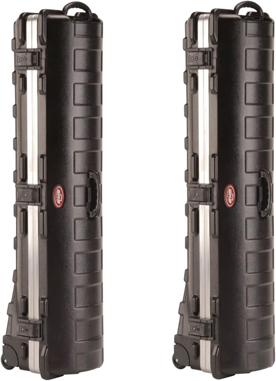 SKB ATA Deluxe Standard Hard Plastic 49 Inch Long Interior Golf Bag Storage Traveling Case with Wheels and Reliable Secure Latches, Black (2 Pack)