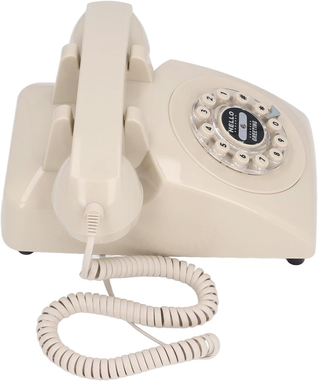 Audio Guestbook Phone, Retro Design Wedding Guest Book for Audio Recording, Voice Guestbook with 120 Hours 8G Capacity, for Special Events Like Parties Birthdays Weddings (Beige)