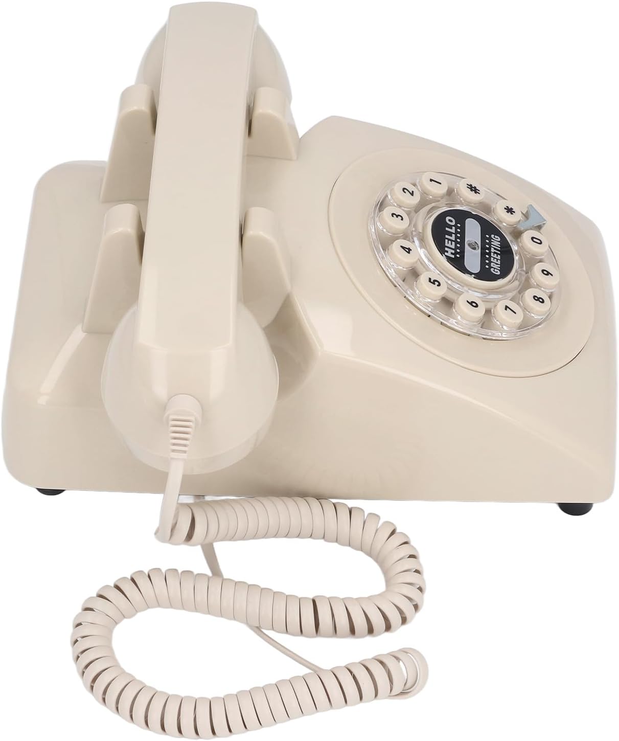 Audio Guestbook Phone, Retro Design Wedding Guest Book for Audio Recording, Voice Guestbook with 120 Hours 8G Capacity, for Special Events Like Parties Birthdays Weddings (Beige)