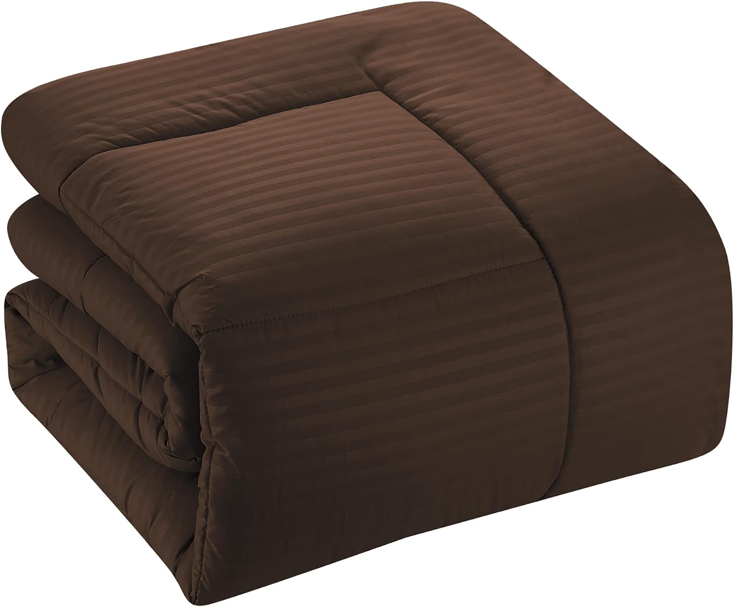 Twin Comforter Set 6 Piece Bed in a Bag with Bed Skirt, Fitted Sheet, Flat Sheet, 1 Pillowcase, and 1 Pillow Sham, Twin, Dobby Chocolate (Pack of 4, 24 Count Total)