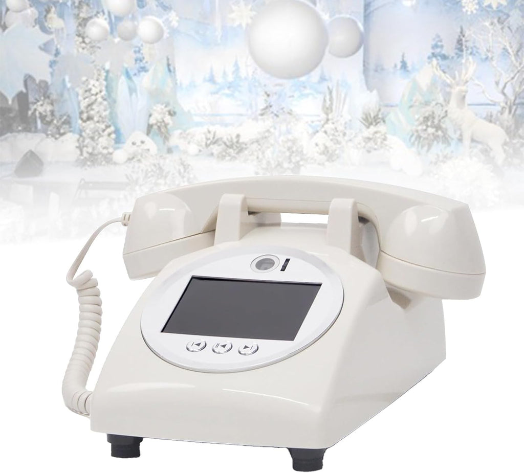 Video Audio Guest Book Wedding Phone, 1080p Hd Retro Video Phone Guest Book, Wedding Phone Customized Video Messages, Record Preserve Special Occasions, for Weddings White-32GB