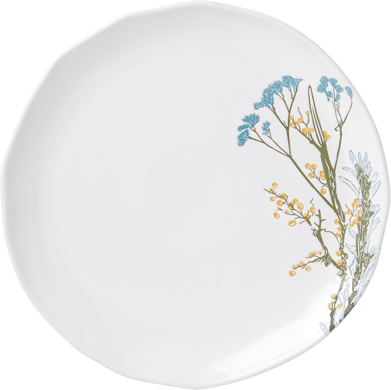 Lenox Dinnerware Sets, Wildflowers 16-Piece Dinnerware Set, Service For 4, Stoneware Material, Dishwasher Safe, Microwave Safe, Bowls, Plates And Bowls, Dinner Dishes, Includes Mugs (White, 16 Piece)