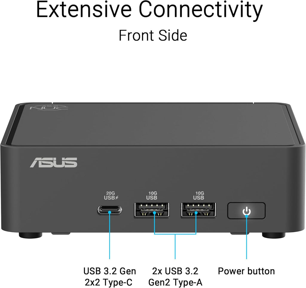 ASUS NUC 15 Pro Slim Full System Mini PC with Intel Series 1 Core 3 100U, 16GB DDR5 RAM, 512GB PCIe G4x4 NVMe SSD, Thunderbolt™ 4, WiFi 7 & Bluetooth 5.4, Toolless Chassis Access, VESA Mount Included