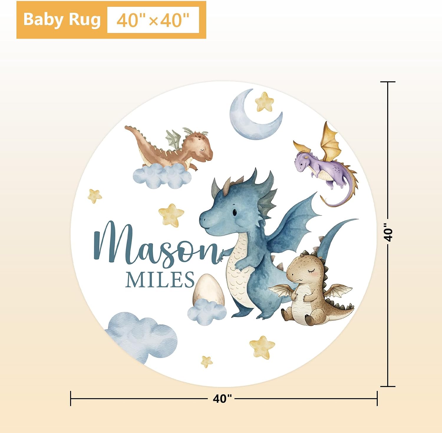Terwex Custom Baby Crib Bedding Set, 5 Pcs Personalized Name Baby Crib Sets for Infant Toddler, Blue Dinosaur Nursery Bedding Set for Baby Boy, Double Layer Baby Bedding Sets Customized Gifts