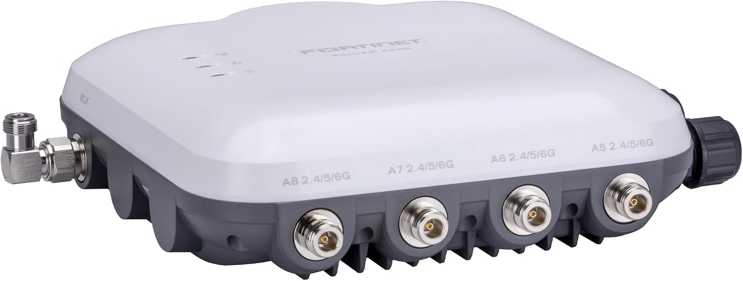 Fortinet FortiAP 432G Ruggedized Indoor/Outdoor Wi-Fi 6E Access Point | 802.11ax | Tri-Radio 2.4 GHz + 5 GHz + 6 GHz | 8 External Antennas | Up to 1148 Mbps + 2402 Mbps + 4804 Mbps (FAP-432G-A)