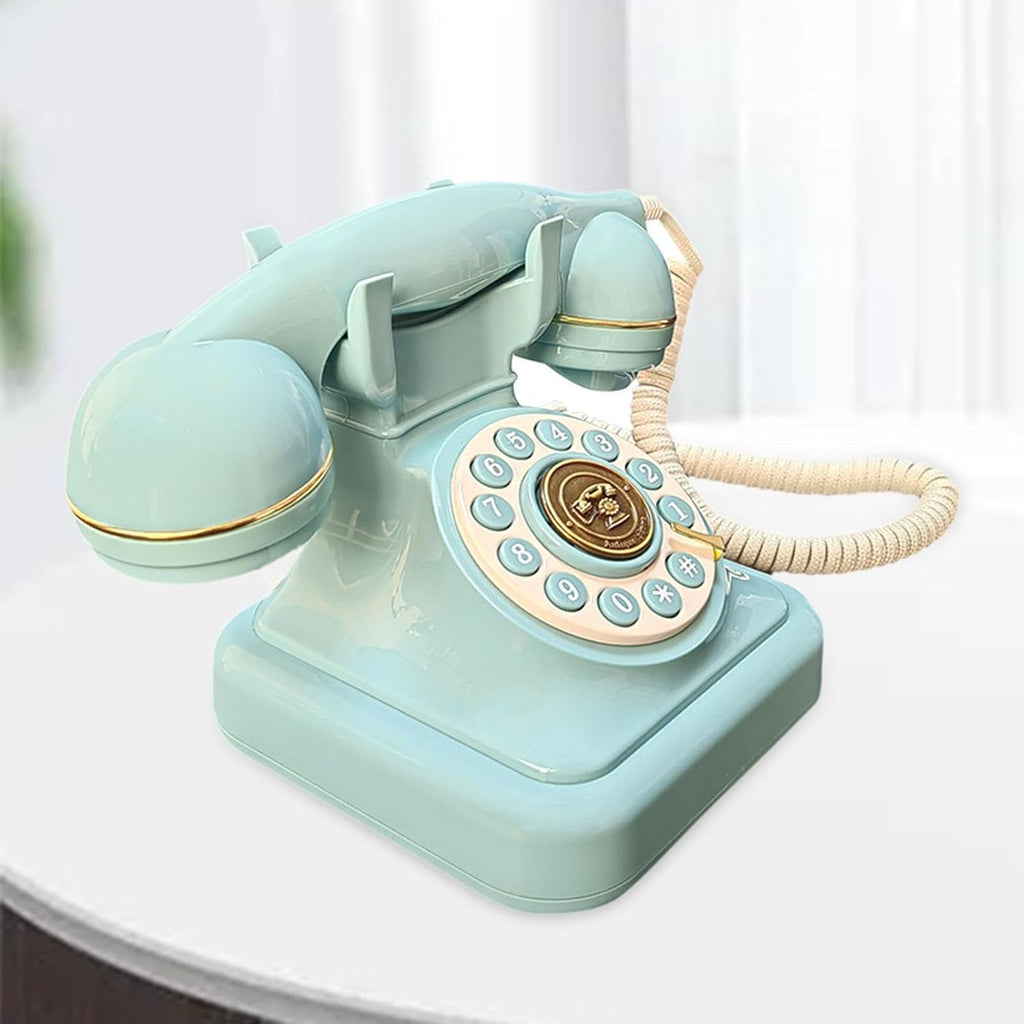 Audio Guest Book Wedding Phone, Vintage Design Telephone Recorder Record Messages Decorative Desk Phone for Party, Birthdays(Green)